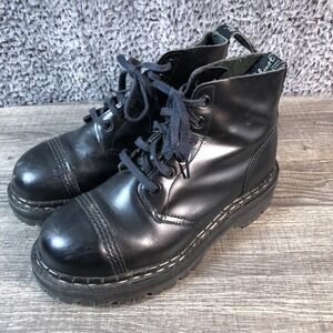 Gripfast Boots Mens Size 9 Black Leather Ankle Combat Spiked Lug Sole England